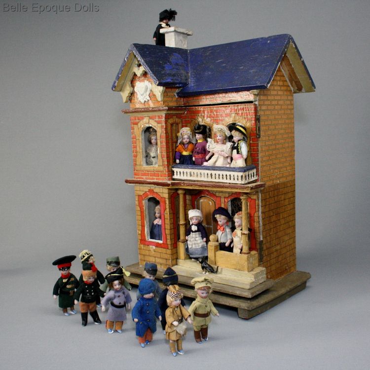 Puppenhauser , antique wooden dollhouse gottschalk