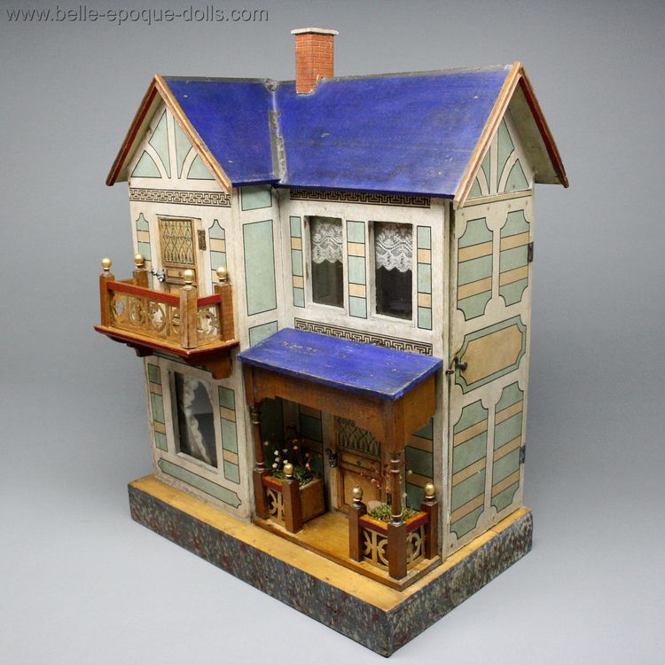 Antique dolls house deauville , Puppenhauser antique wooden dollhouse gottschalk