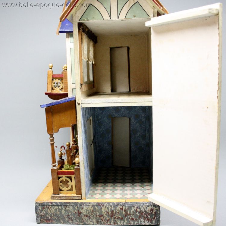 puppenhaus , Villard et Weill  , Puppenhauser antique wooden dollhouse gottschalk