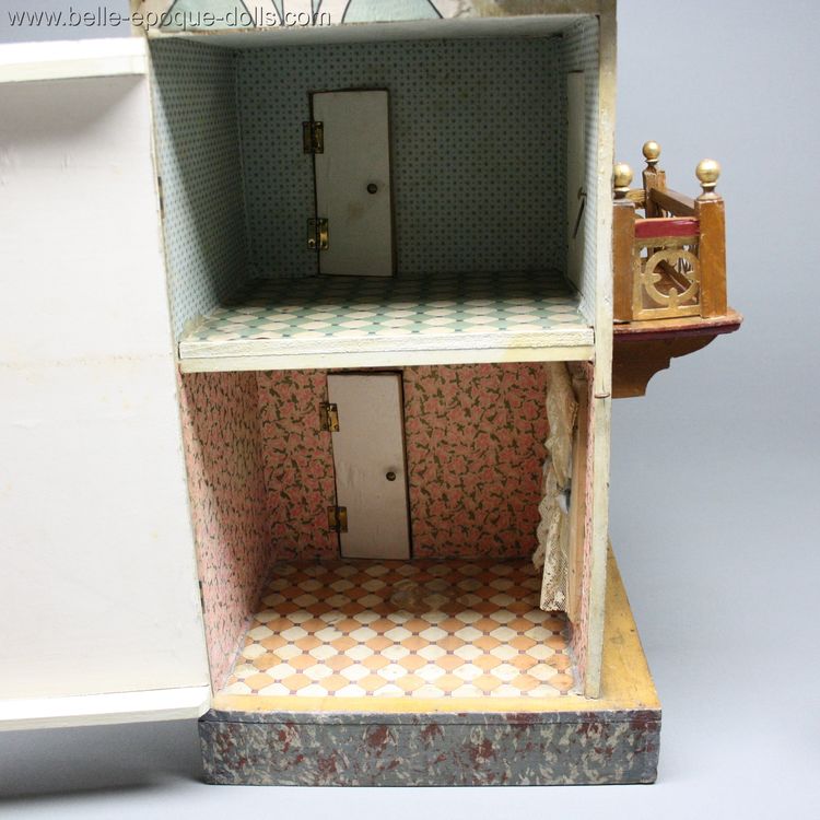 Antique dolls house deauville , not Moritz Gottschalk dollhouse , Puppenhauser antique wooden dollhouse gottschalk