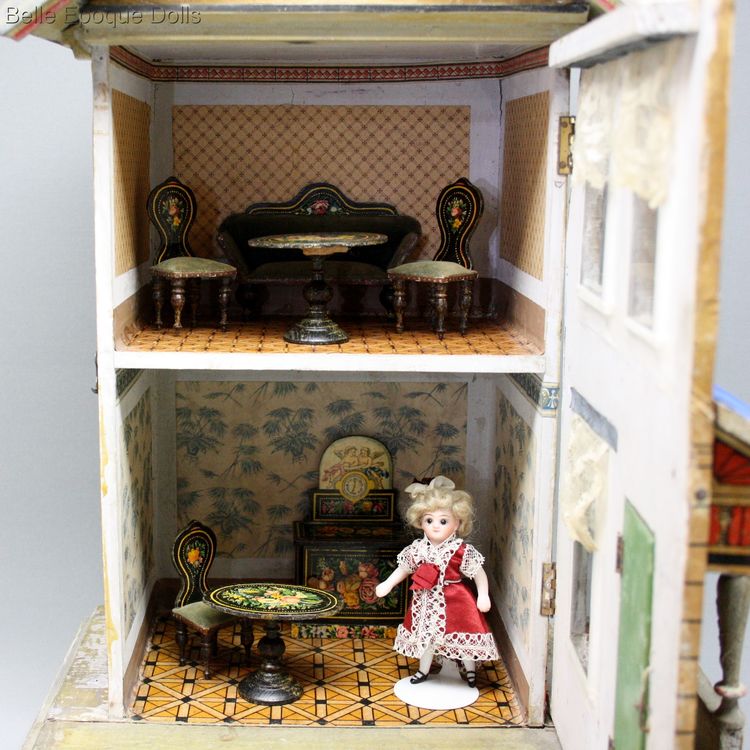 Antique german dolls house  , Antique miniature dollhouse gottschalk , Puppenhauser alte gottschalk