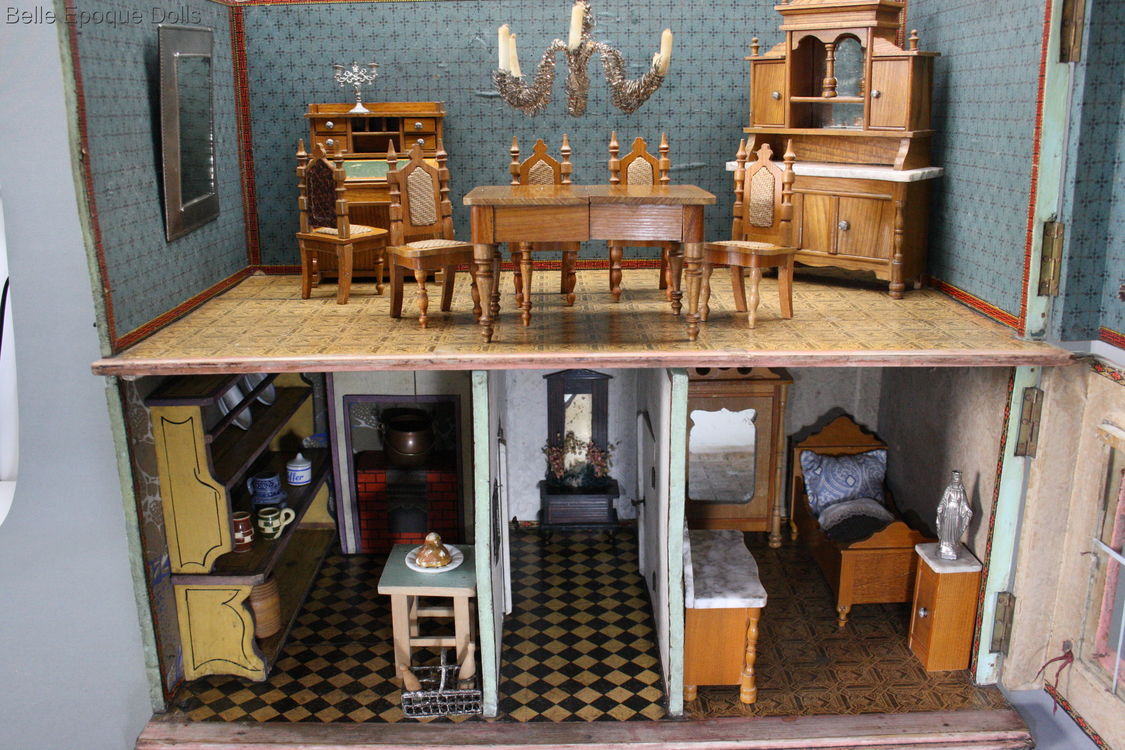 dolls house german dollhouse  , Puppenhuser alte christian hacker  , Antique german  dolls house 