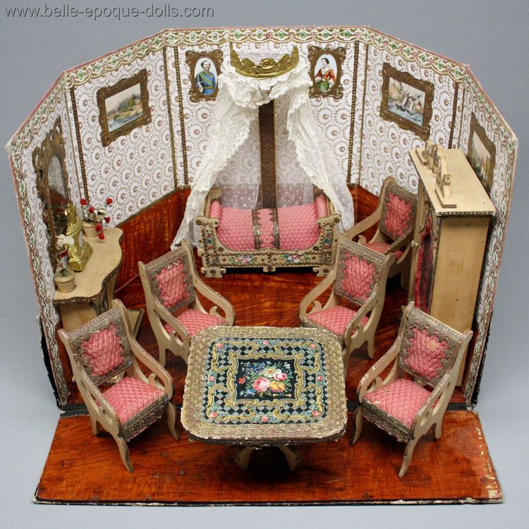  Franzsische Puppenstuben puppenhaus , Antique French Dollhouse miniature