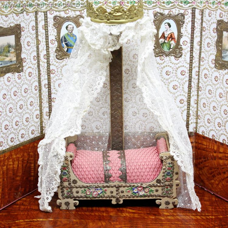 Antique dolls house furniture Badeuille ,  Französische Puppenstuben puppenhaus , Antique Dollhouse miniature Badeuille Room