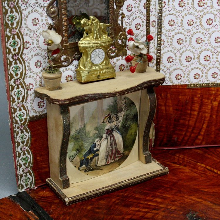 Antique French Dollhouse miniature , Antique Dollhouse miniature Badeuille Room ,  Französische Puppenstuben puppenhaus