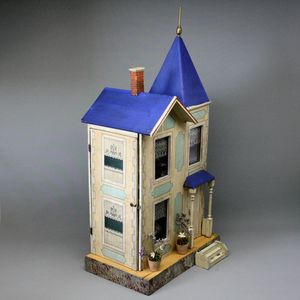 antiek Puppenhauser , antique miniature dollhouse ,  antique wooden dollhouse 
