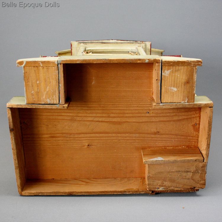 antique miniature wooden dollhouse , puppenhaser Moritz Gottschalk