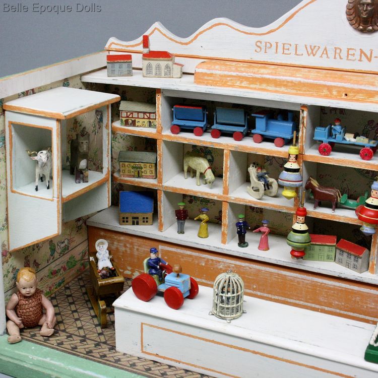 antique toy shop miniature , spielwarenstand antik , spielzeugladen