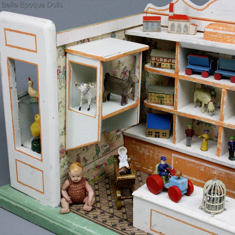 spielwarenstand antik , antique toy shop miniature