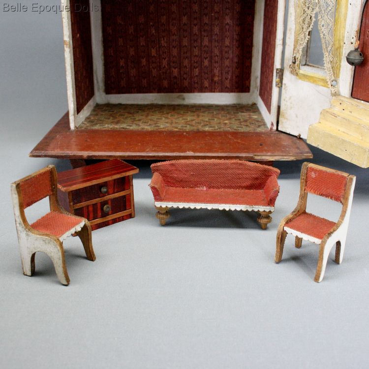 Antique Dollhouse all bisque doll , Puppenstuben puppenhaus  Theodor Heymann