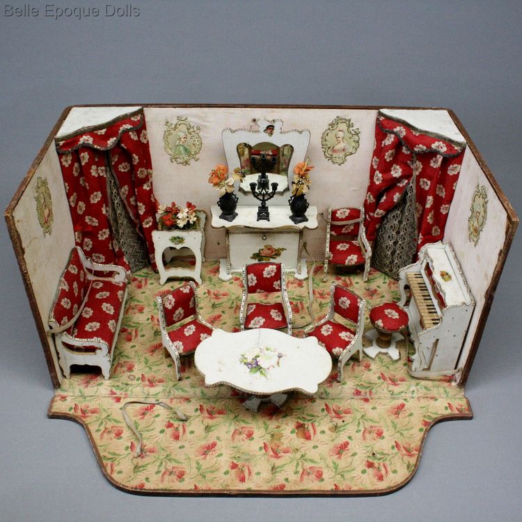 Villard & Weill room box , antique French miniature room box 