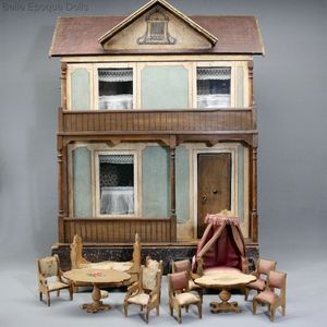 Antique French Dollhouse with Elevator - by Villard  Weill