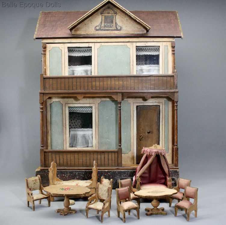 antiek puppenhaus , miniature doll house Villard Weill , 