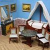 dollhouse for sale , antique french miniature salon , mobilier époque restauration 