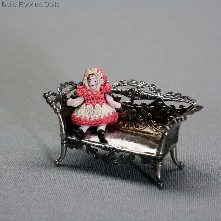 Puppenstuben zubehor , Antique Dollhouse miniature metal furniture , Puppenstuben zubehor