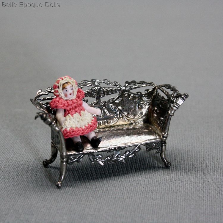 Antique Dollhouse miniature metal furniture , Puppenstuben zubehor