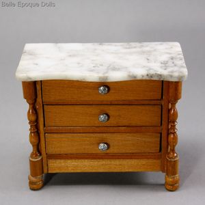 Antique Dollhouse Chest with three drawers and Marble top