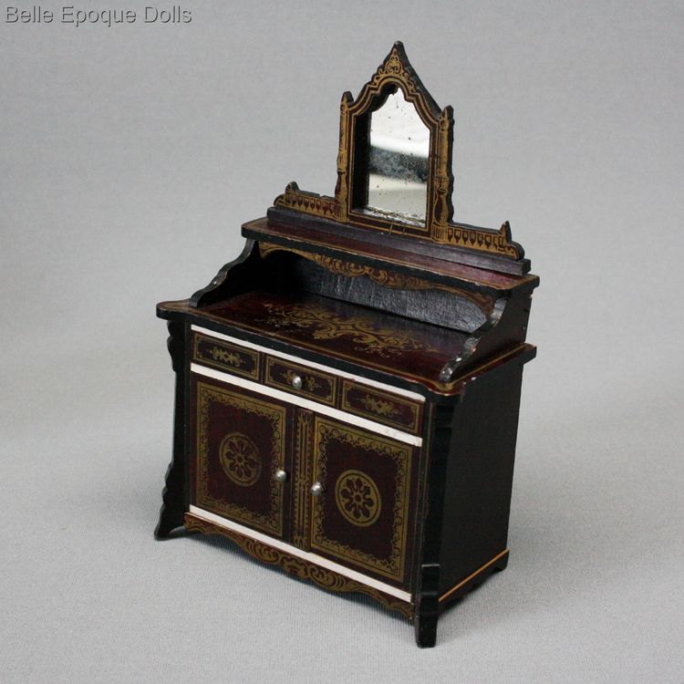 Wagner and Sohn , miniature antique dollhouse furniture , antique miniature dessert buffet