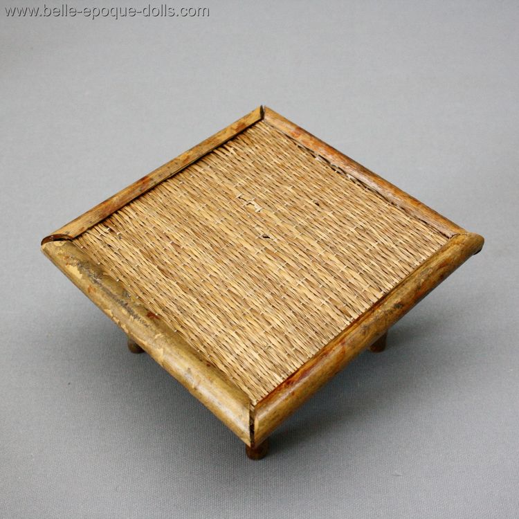 antique  dollhouse bamboo table and chairs , antique dolls house furniture japanese , antique  dollhouse bamboo table and chairs