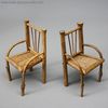 antique dolls house furniture japanese , antique doll Bamboo furniture , antique  dollhouse bamboo table and chairs 