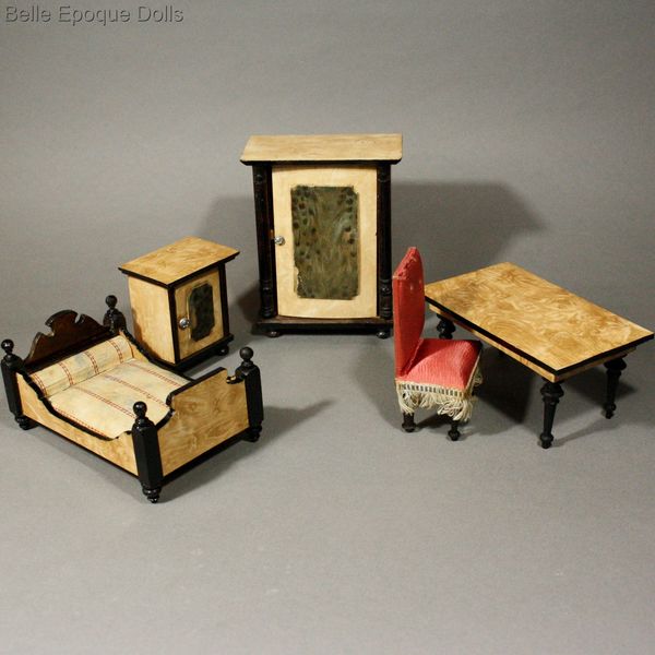 antique dollhouse wooden pinewood furniture 