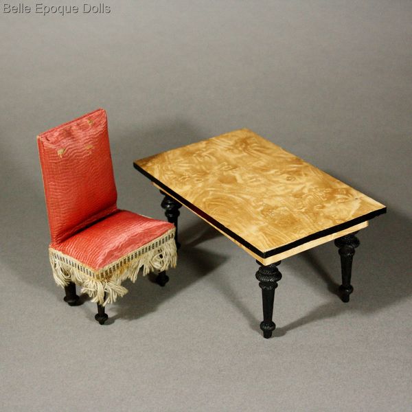 antique dollhouse wooden pinewood furniture  , German antique dolls house furniture