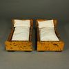 antique dolls' house beds , antique dollhouse bedroom , Paul Huebsch wooden furniture 