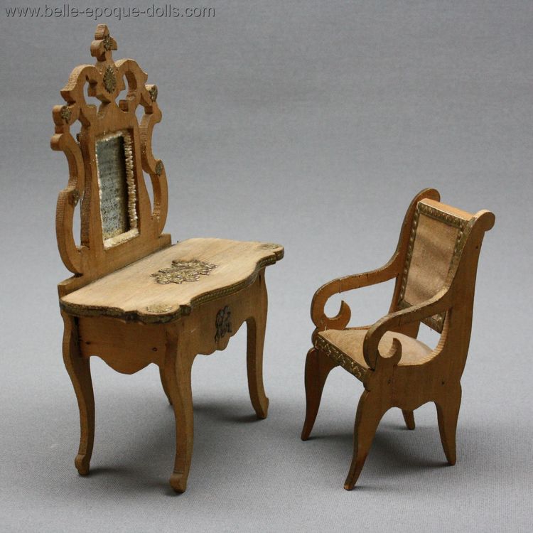 Antique Dollhouse miniature dressing table , Louis Badeuille dollhouse furniture
