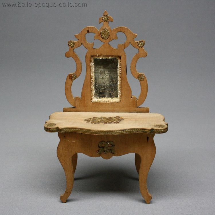 Louis Badeuille dollhouse furniture , Antique Dollhouse miniature dressing table , Puppenstuben 