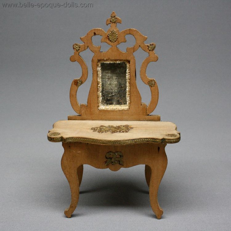 Louis Badeuille dollhouse furniture , Antique Dollhouse miniature dressing table , Puppenstuben 