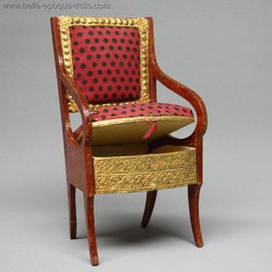 Rare Early French Candy Container in the Shape of a Doll s Armchair