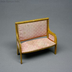 Antique Dollhouse miniature early french furniture , Antique dolls house sofa furniture  , Puppenstuben zubehor 