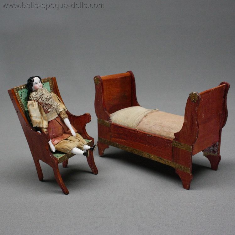 Antique Dollhouse miniature French early furniture , Mobilier miniature poque Rgence