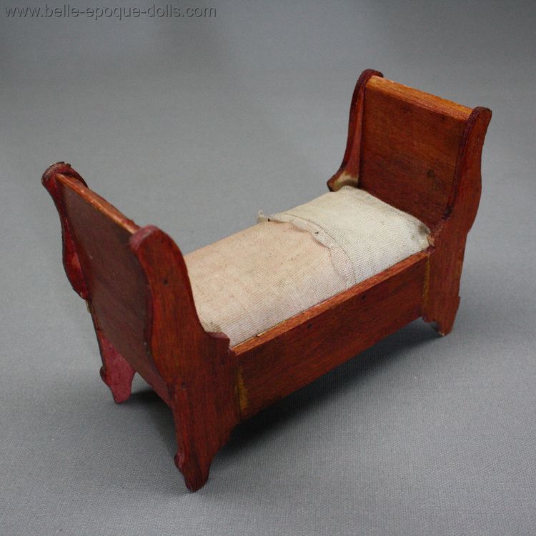 Mobilier miniature poque Rgence , Antique dolls house furniture bed , Antique Dollhouse miniature French early furniture