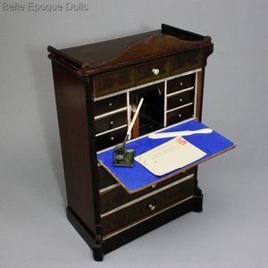 Biedermeier furniture , miniature desk in Boulle Style , puppenstuben zubehor 