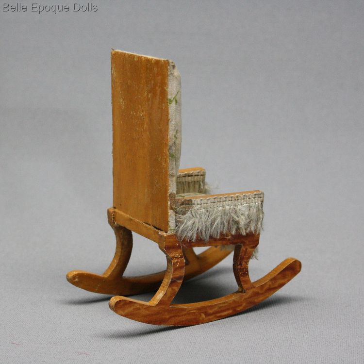 Antique Dollhouse miniature rocking chair , Waltershausen Puppenstuben zubehor