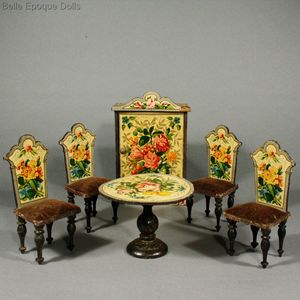 Antique Salon with Lithographed Floral Paper