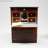 Antique dolls house rosewood furniture  , antique miniature chest and secretaire , Antique Dollhouse miniature furniture 