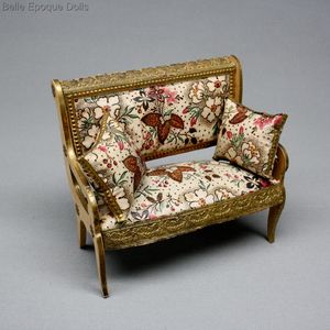 French miniature antique furnishings , antique dolls house furniture , miniature antique doll salon 