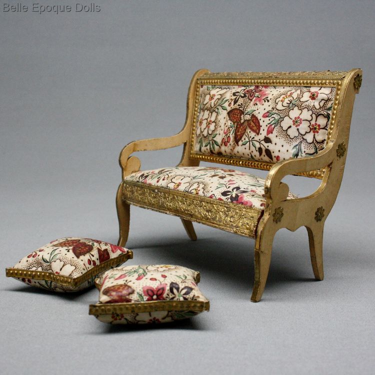 French miniature antique furnishings , salon antique miniature