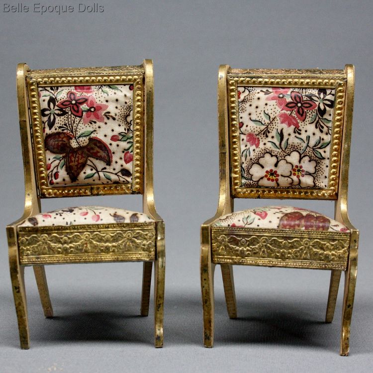 French miniature antique furnishings , antique dolls house furniture