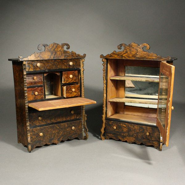 antique dollhouse rosewood furniture set , antique dolls house rosewood furniture