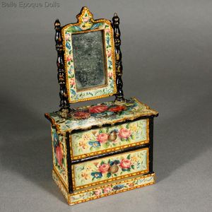 Antique dollhouse furnishings with floral design , alte puppenstuben salonmbel  , Antique dollhouse furnishings with floral design 