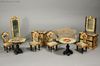 alte puppenstuben salonmbel  , Antique dolls house furniture salon with lithographed paper ,  