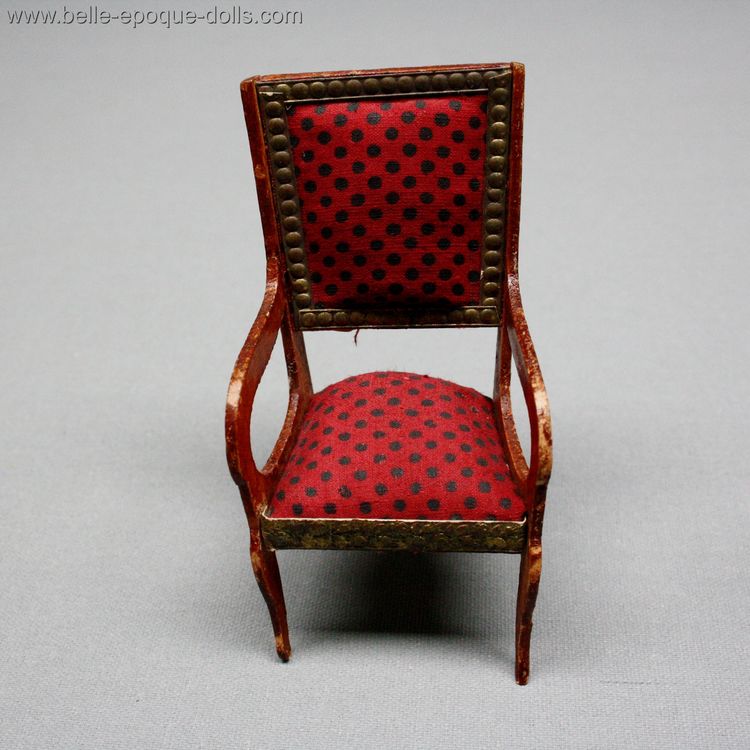 alte puppenstubben , antique dollhouse miniature for sale , antique dollhouse armchairs