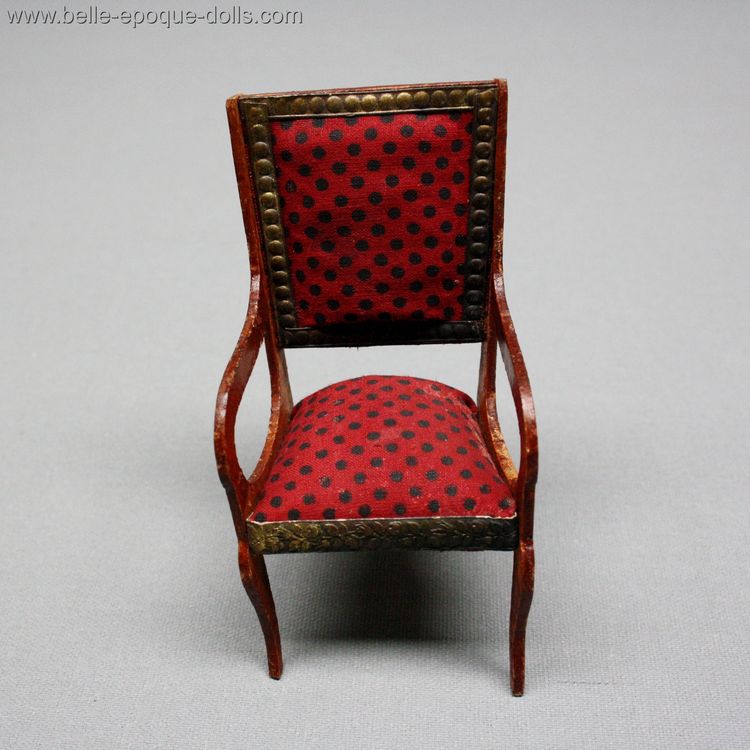 antique early French dollhouse armchairs , alte puppenstubben