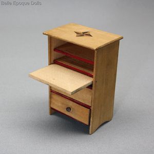 Antique Dollhouse miniature desk - Erzgebirge , Antique dolls house biedermeier desk , Puppenstuben zubehor 