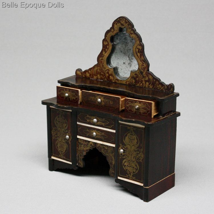 Puppenstuben mobel wagner sohne , Antique Dollhouse miniature dressing table wagner sohne , Puppenstuben mobel wagner sohne