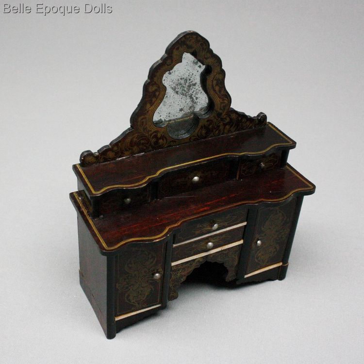 Puppenstuben mobel wagner sohne , Antique Dollhouse miniature dressing table wagner sohne , Puppenstuben mobel wagner sohne