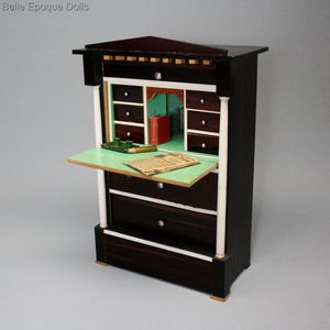 Antique biedermeier secretary desk miniature ,  , alte miniatuur Puppen mobel sekretar 